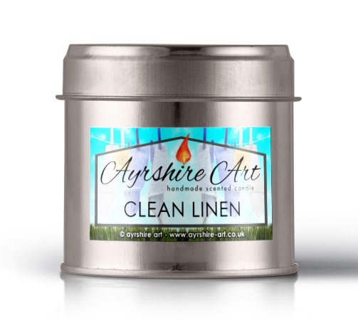 Candle Tin - Clean Linen - Click Image to Close