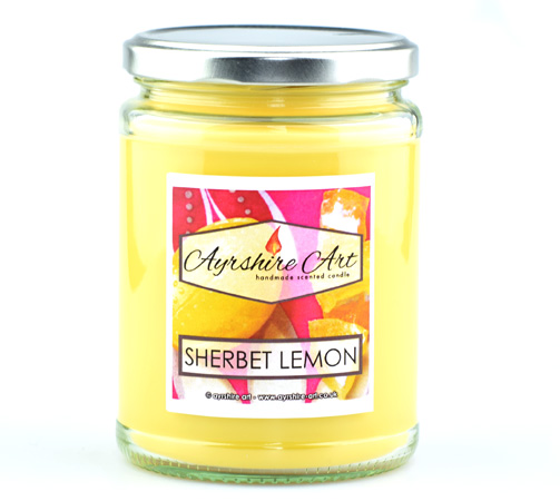 Large Candle Jar - Sherbet Lemon - Click Image to Close
