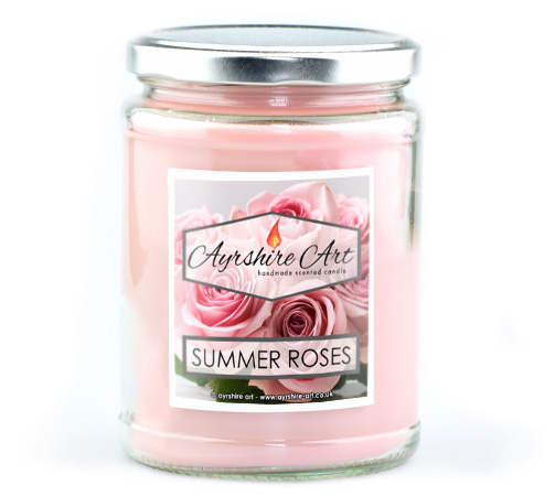 Large Candle Jar - Summer Roses - Click Image to Close
